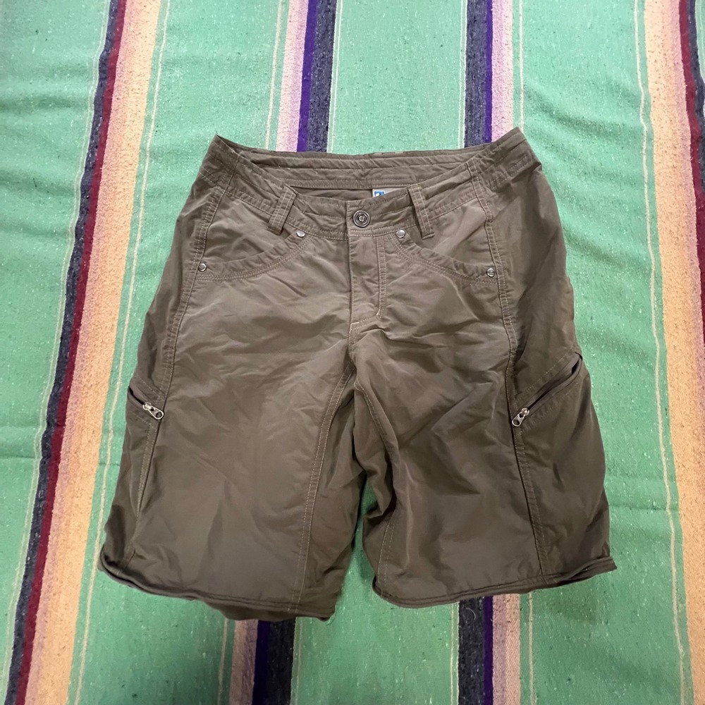 Kuhl Cargo Shorts Womens 2 Brown Nylon Blend Utility Hiking Gorpcore Outdoor